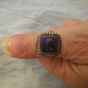 Purple Turquoise Sterling Silver Ring